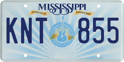 MS license plate KNT855