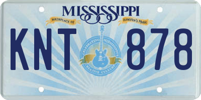 MS license plate KNT878