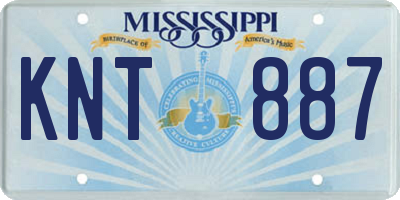 MS license plate KNT887