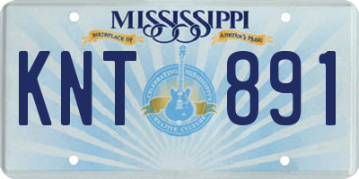 MS license plate KNT891