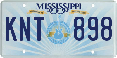 MS license plate KNT898