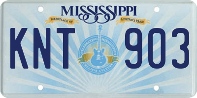 MS license plate KNT903