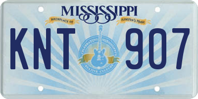 MS license plate KNT907