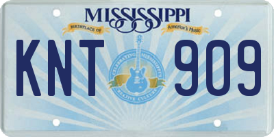 MS license plate KNT909