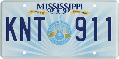 MS license plate KNT911