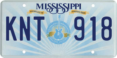 MS license plate KNT918