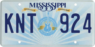 MS license plate KNT924