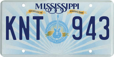 MS license plate KNT943