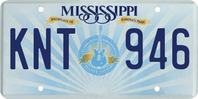 MS license plate KNT946