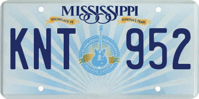 MS license plate KNT952