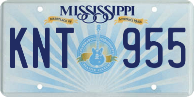 MS license plate KNT955