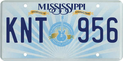 MS license plate KNT956