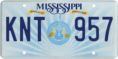 MS license plate KNT957