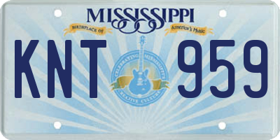 MS license plate KNT959