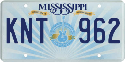 MS license plate KNT962