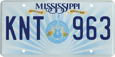 MS license plate KNT963