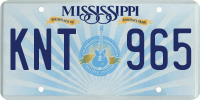 MS license plate KNT965