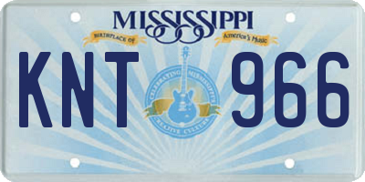 MS license plate KNT966