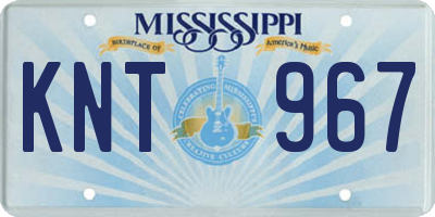MS license plate KNT967