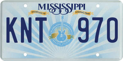 MS license plate KNT970