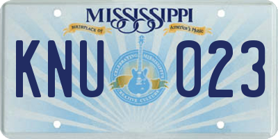 MS license plate KNU023