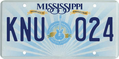 MS license plate KNU024