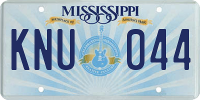 MS license plate KNU044