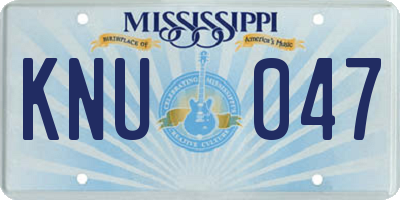 MS license plate KNU047
