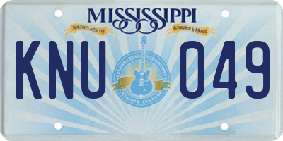 MS license plate KNU049