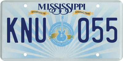 MS license plate KNU055