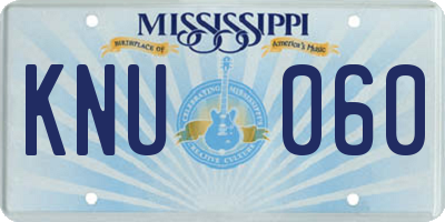 MS license plate KNU060
