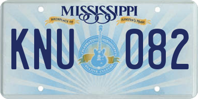 MS license plate KNU082