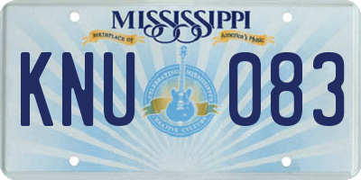 MS license plate KNU083