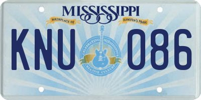 MS license plate KNU086