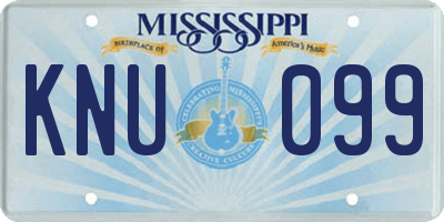 MS license plate KNU099