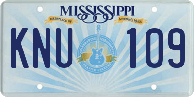 MS license plate KNU109