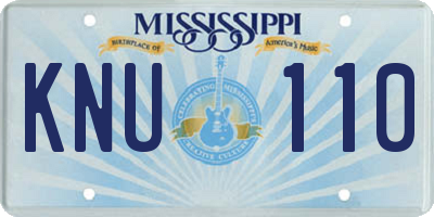 MS license plate KNU110