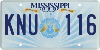 MS license plate KNU116