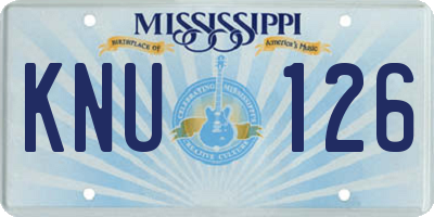 MS license plate KNU126