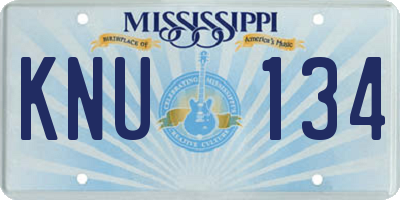 MS license plate KNU134