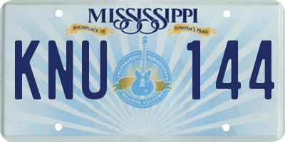 MS license plate KNU144