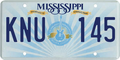 MS license plate KNU145