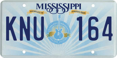 MS license plate KNU164