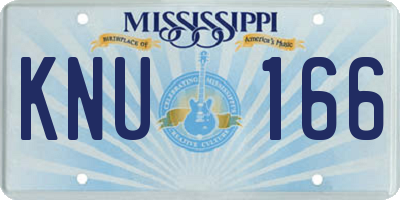 MS license plate KNU166