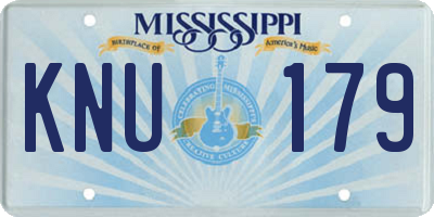 MS license plate KNU179