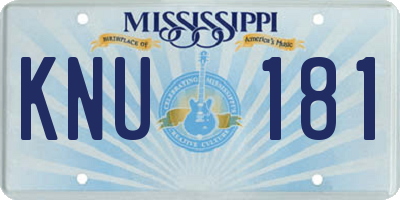 MS license plate KNU181