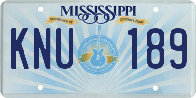 MS license plate KNU189