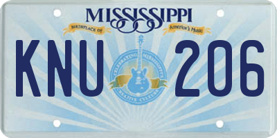 MS license plate KNU206