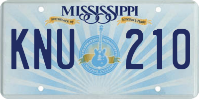 MS license plate KNU210