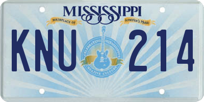 MS license plate KNU214